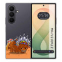 Funda Silicona Transparente para Samsung Galaxy Z Fold 8 Ultra 5G diseño Bufalo Dibujos