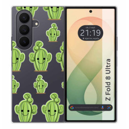 Funda Silicona Transparente para Samsung Galaxy Z Fold 8 Ultra 5G diseño Cactus Dibujos