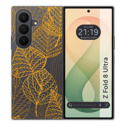 Funda Silicona Transparente para Samsung Galaxy Z Fold 8 Ultra 5G diseño Hojas Dibujos