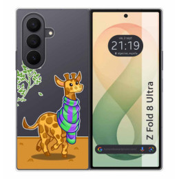 Funda Silicona Transparente para Samsung Galaxy Z Fold 8 Ultra 5G diseño Jirafa Dibujos