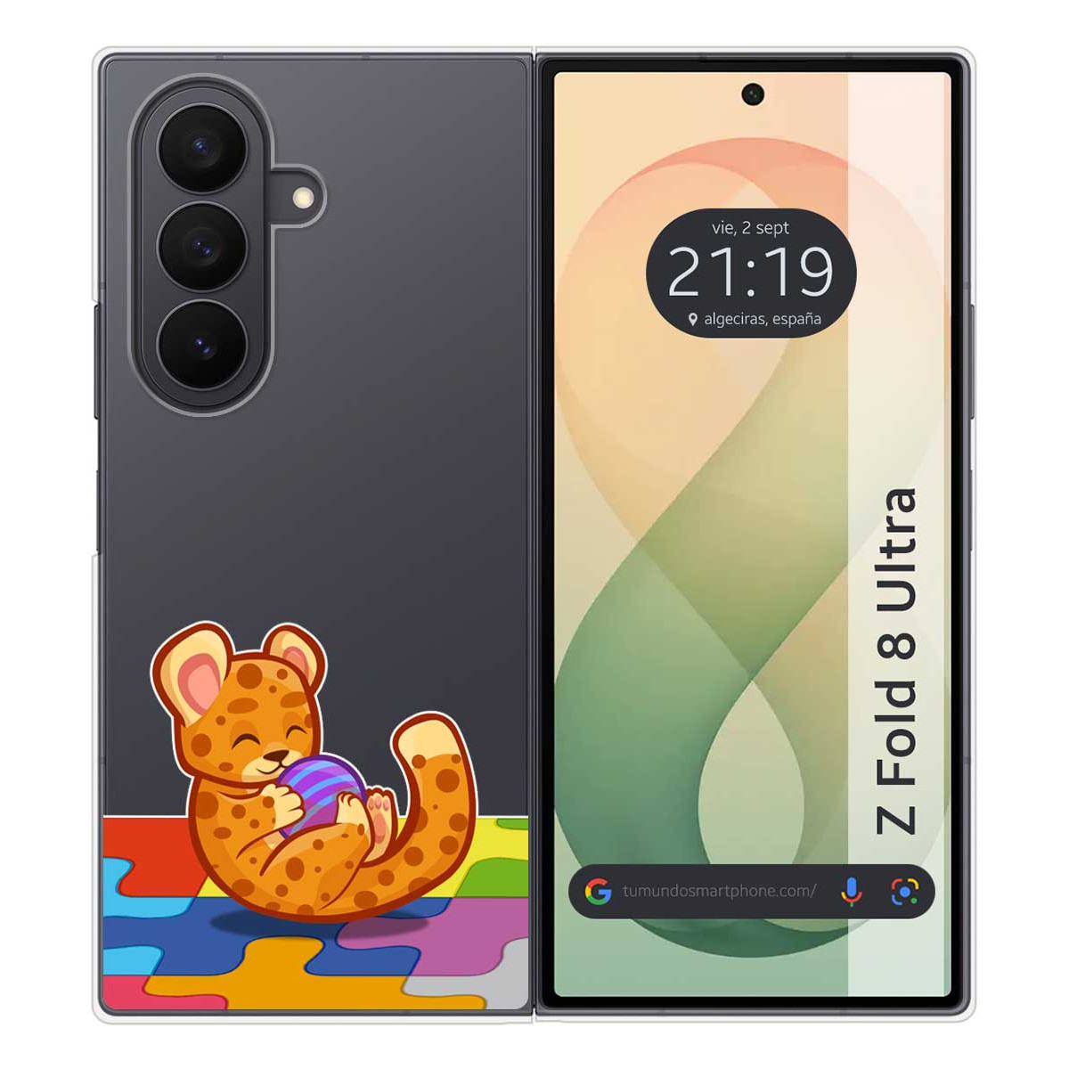 Funda Silicona Transparente para Samsung Galaxy Z Fold 8 Ultra 5G diseño Leopardo Dibujos