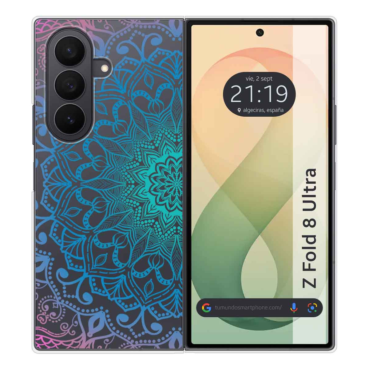 Funda Silicona Transparente para Samsung Galaxy Z Fold 8 Ultra 5G diseño Mandala Dibujos