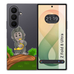 Funda Silicona Transparente para Samsung Galaxy Z Fold 8 Ultra 5G diseño Mono Dibujos
