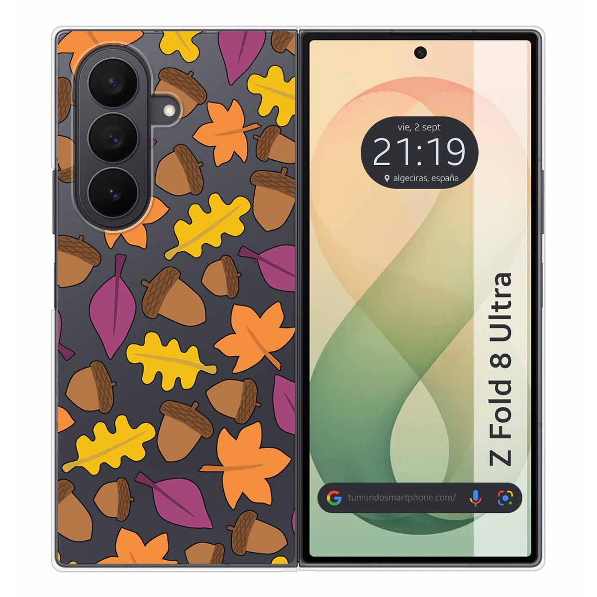 Funda Silicona Transparente para Samsung Galaxy Z Fold 8 Ultra 5G diseño Otoño Dibujos