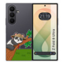 Funda Silicona Transparente para Samsung Galaxy Z Fold 8 Ultra 5G diseño Panda Dibujos
