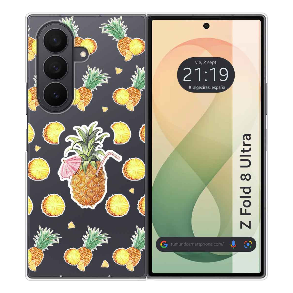 Funda Silicona Transparente para Samsung Galaxy Z Fold 8 Ultra 5G diseño Piña Dibujos