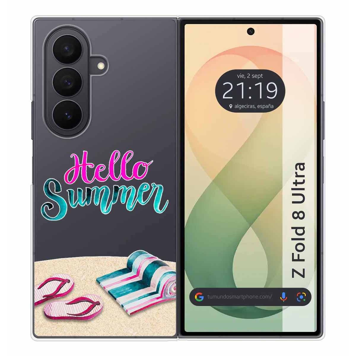 Funda Silicona Transparente para Samsung Galaxy Z Fold 8 Ultra 5G diseño Summer Dibujos