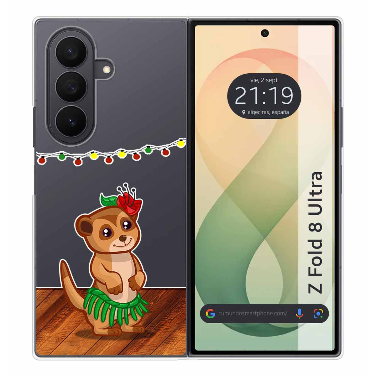 Funda Silicona Transparente para Samsung Galaxy Z Fold 8 Ultra 5G diseño Suricata Dibujos