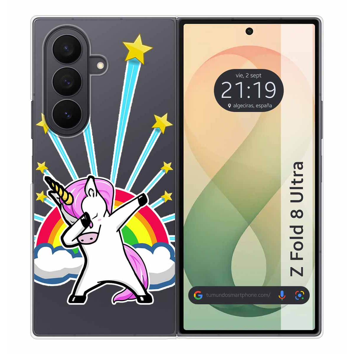 Funda Silicona Transparente para Samsung Galaxy Z Fold 8 Ultra 5G diseño Unicornio Dibujos