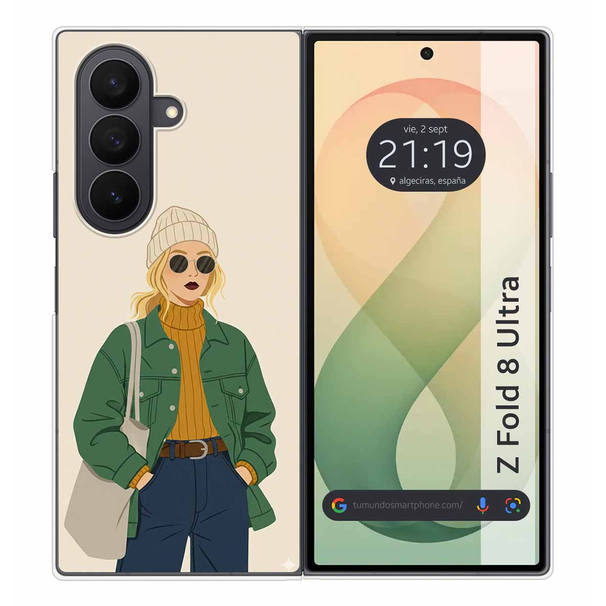 Funda Silicona para Samsung Galaxy Z Fold 8 Ultra 5G diseño Mujer 03 Dibujos