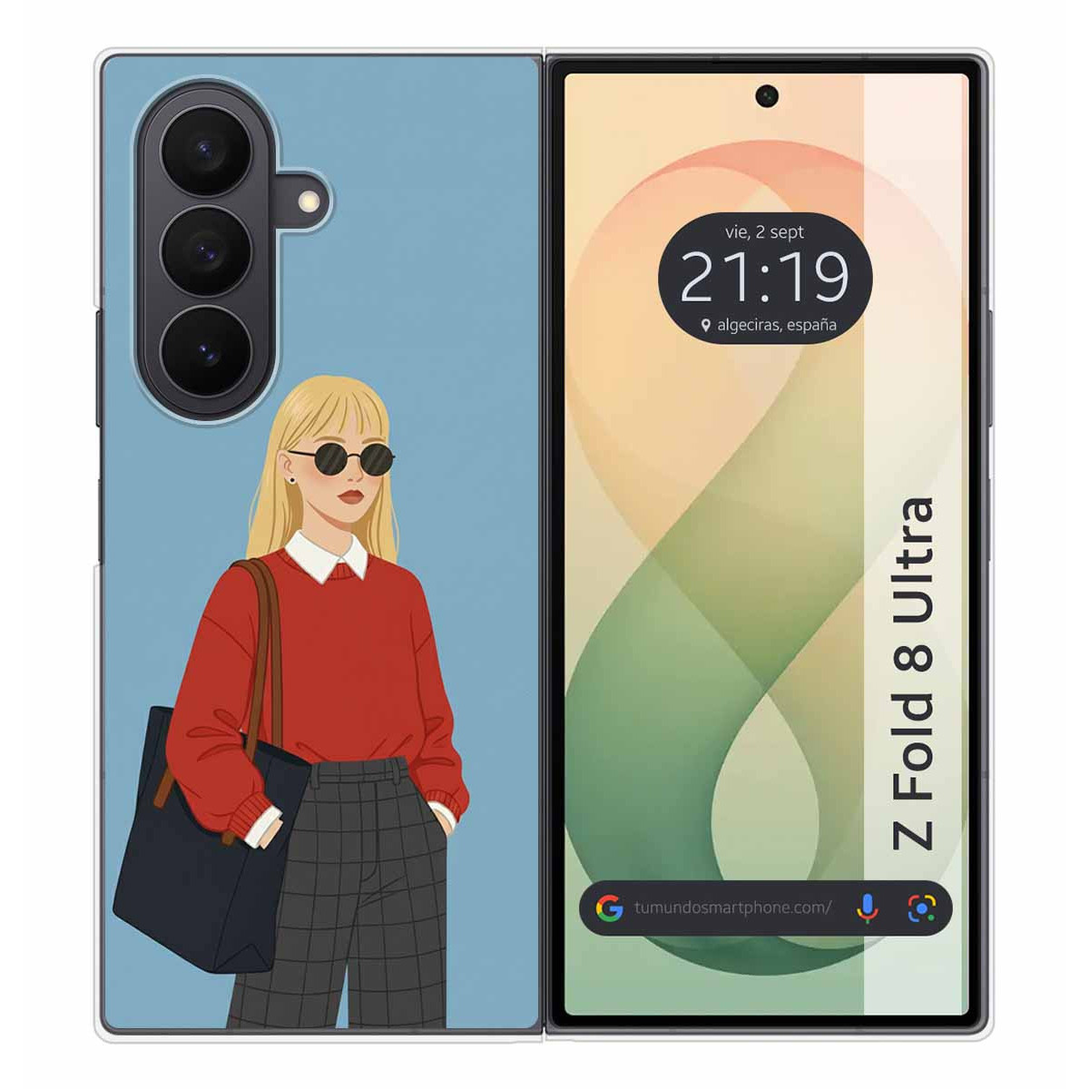 Funda Silicona para Samsung Galaxy Z Fold 8 Ultra 5G diseño Mujer 04 Dibujos