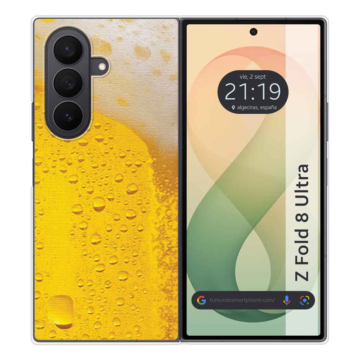 Funda Silicona para Samsung Galaxy Z Fold 8 Ultra 5G diseño Cerveza Dibujos