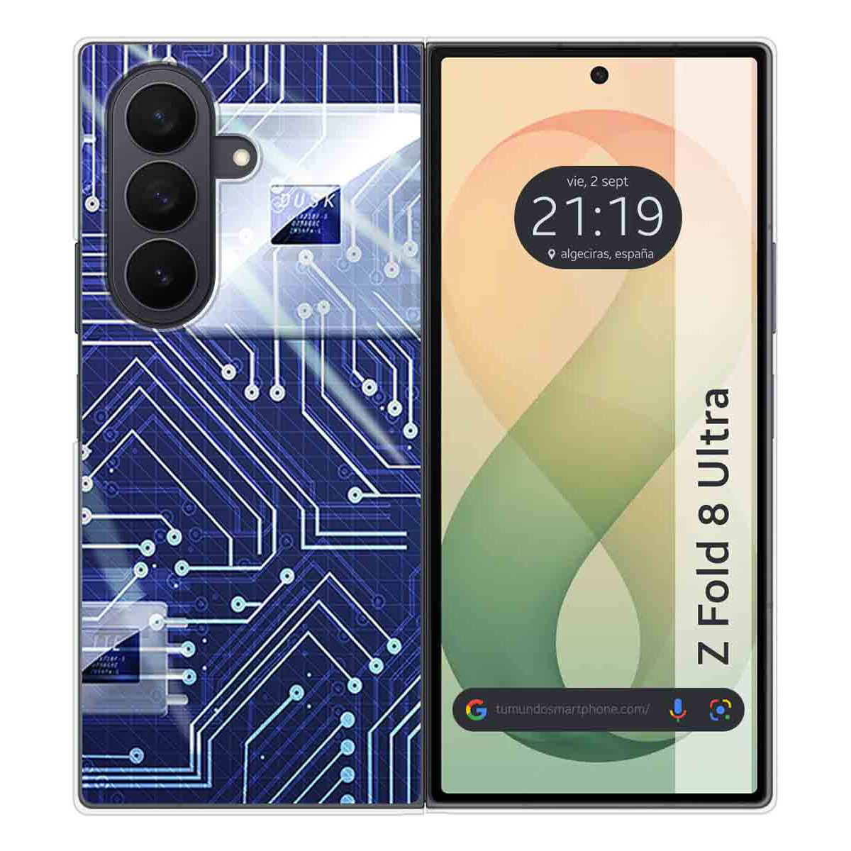 Funda Silicona para Samsung Galaxy Z Fold 8 Ultra 5G diseño Circuito Dibujos