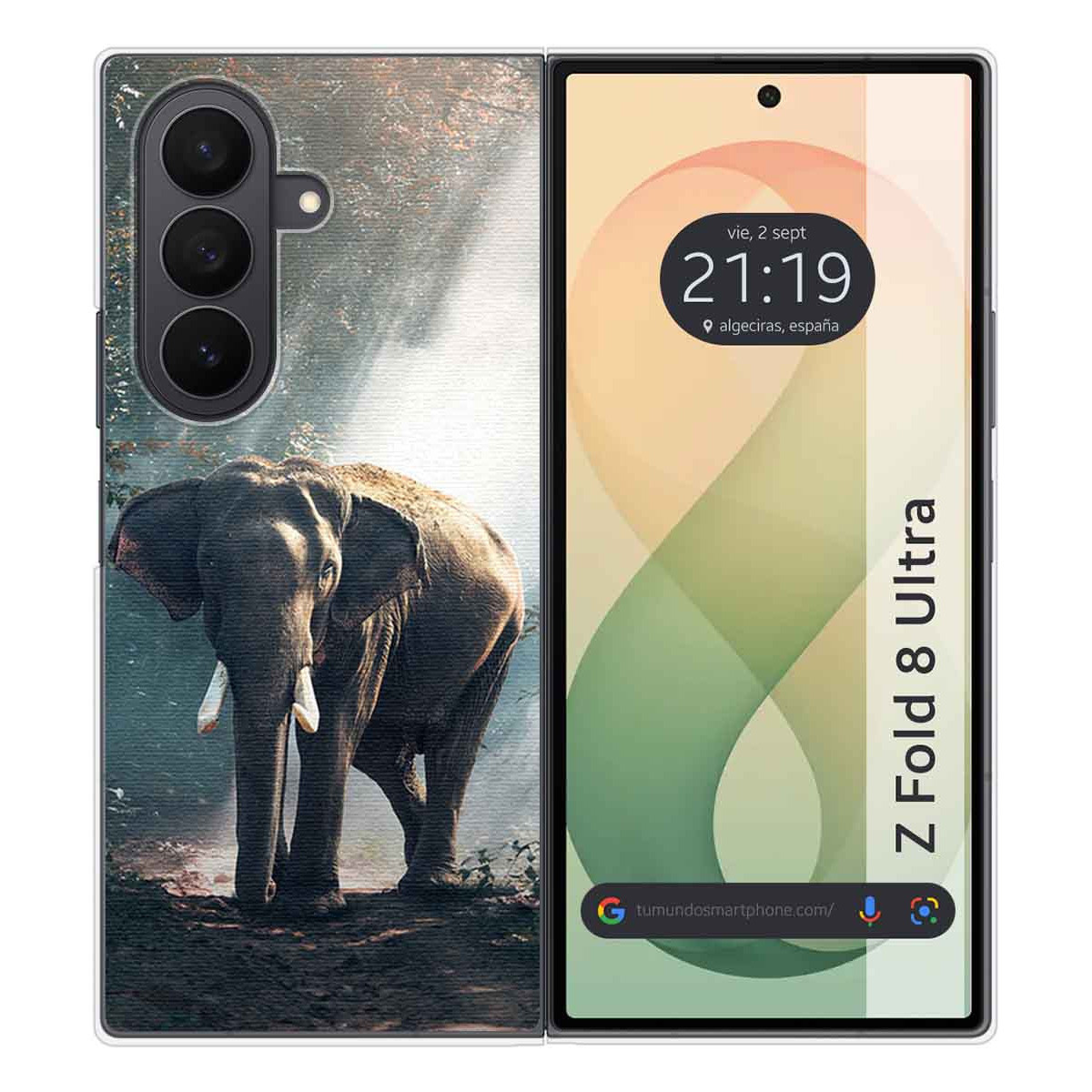 Funda Silicona para Samsung Galaxy Z Fold 8 Ultra 5G diseño Elefante Dibujos