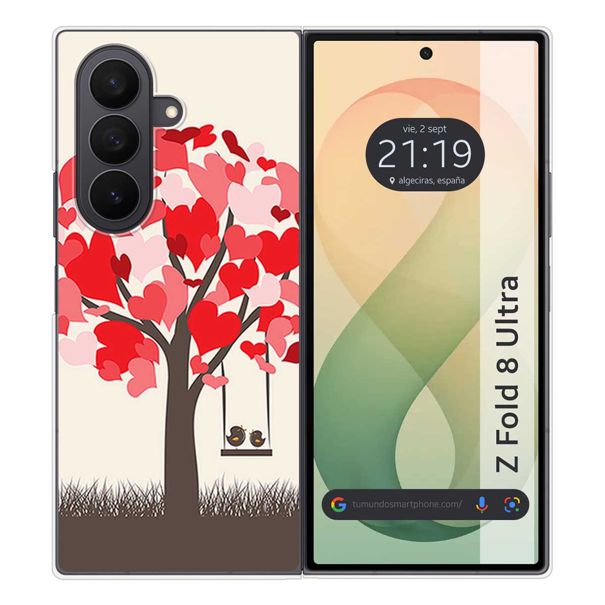 Funda Silicona para Samsung Galaxy Z Fold 8 Ultra 5G diseño Pajaritos Dibujos