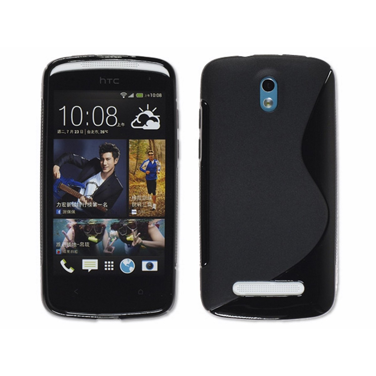 Funda Gel Tpu HTC Desire 500 S Line Color Negra