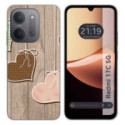 Funda Silicona para Xiaomi Redmi 17C 5G diseño Corazones Madera Dibujos