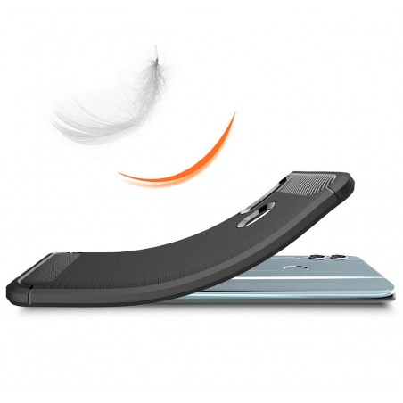 Funda Gel Tpu Tipo Carbon Negra para Huawei P Smart 2019 / Honor 10 Lite