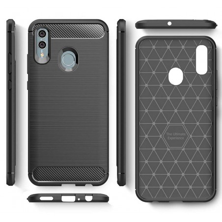 Funda Gel Tpu Tipo Carbon Negra para Huawei P Smart 2019 / Honor 10 Lite