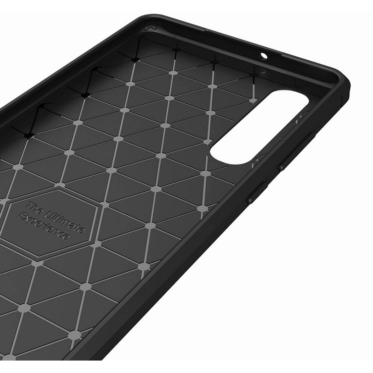 Funda Gel Tpu Tipo Carbon Negra para Huawei P30