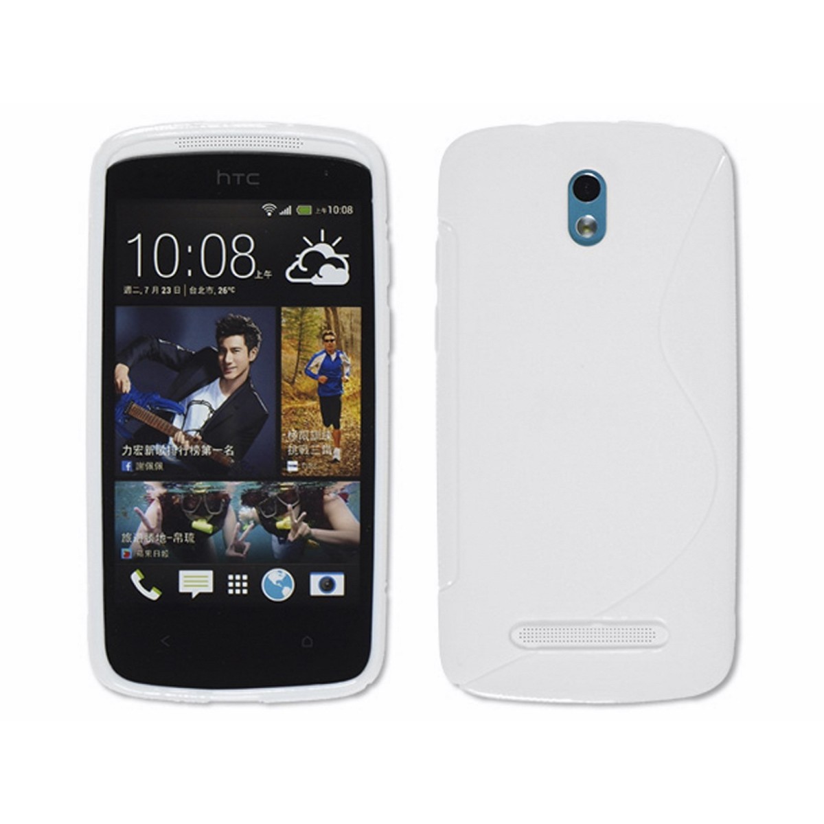 Funda Gel Tpu HTC Desire 500 S Line Color Blanca