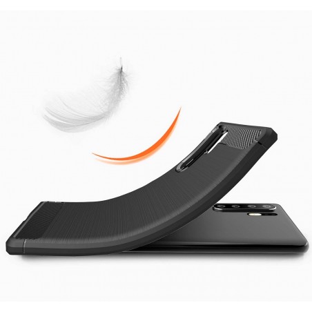 Funda Gel Tpu Tipo Carbon Negra para Huawei P30 Pro
