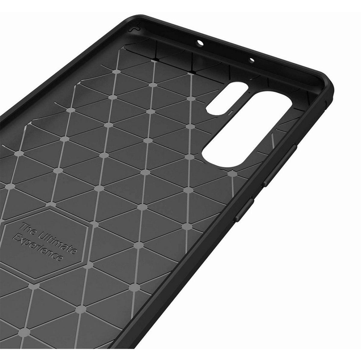 Funda Gel Tpu Tipo Carbon Negra para Huawei P30 Pro