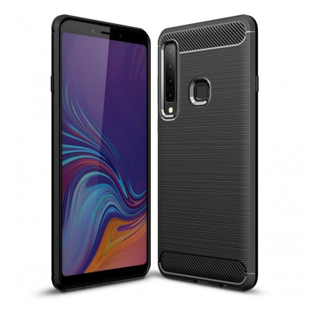 Funda Gel Tpu Tipo Carbon Negra para Samsung Galaxy A9 (2018)