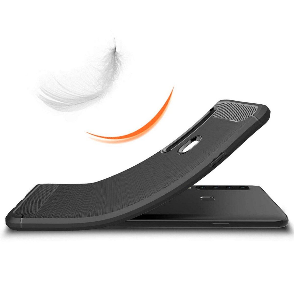 Funda Gel Tpu Tipo Carbon Negra para Samsung Galaxy A9 (2018)