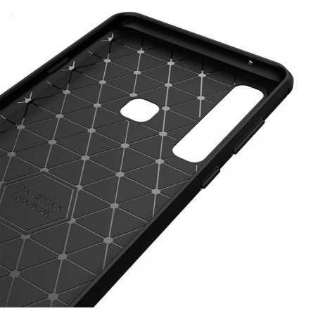 Funda Gel Tpu Tipo Carbon Negra para Samsung Galaxy A9 (2018)