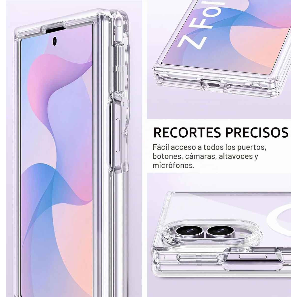Funda transparente para Samsung Galaxy Z Fold 8 5G compatible con MagSafe