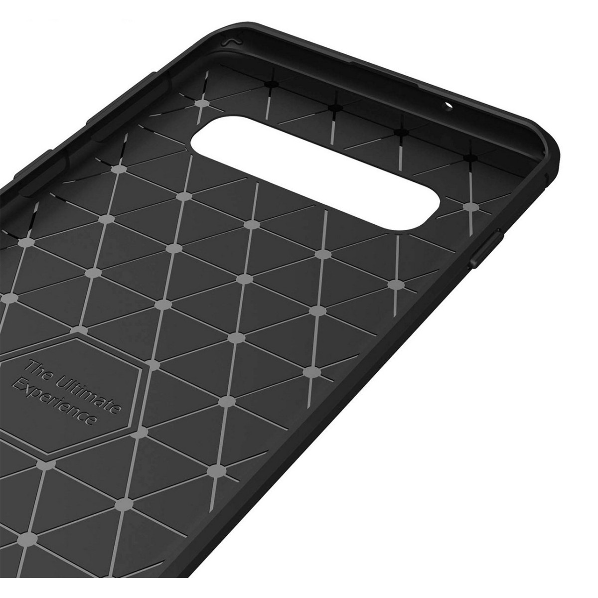 Funda Gel Tpu Tipo Carbon Negra para Samsung Galaxy S10