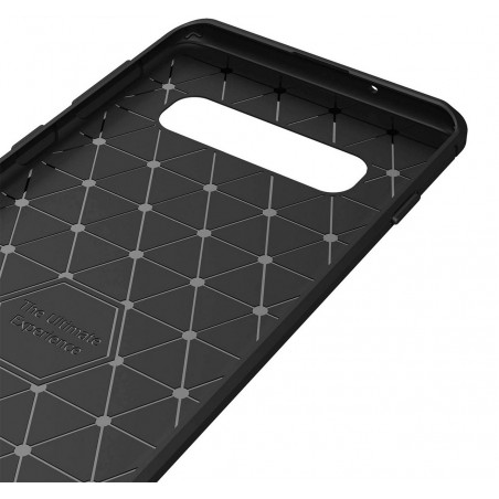 Funda Gel Tpu Tipo Carbon Negra para Samsung Galaxy S10