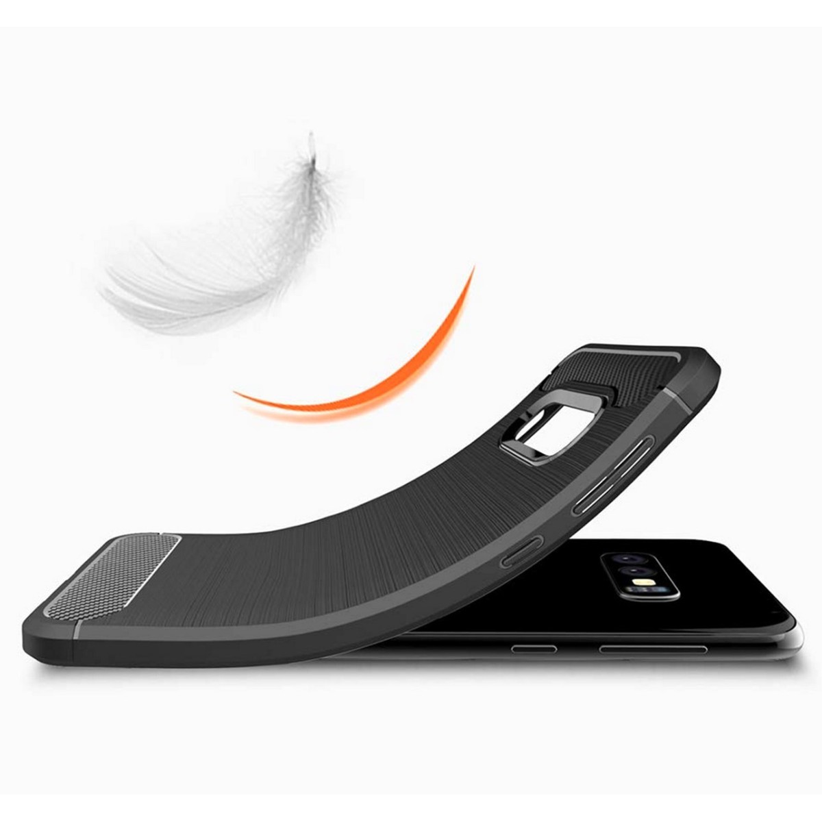 Funda Gel Tpu Tipo Carbon Negra para Samsung Galaxy S10e