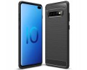 Funda Gel Tpu Tipo Carbon Negra para Samsung Galaxy S10 Plus