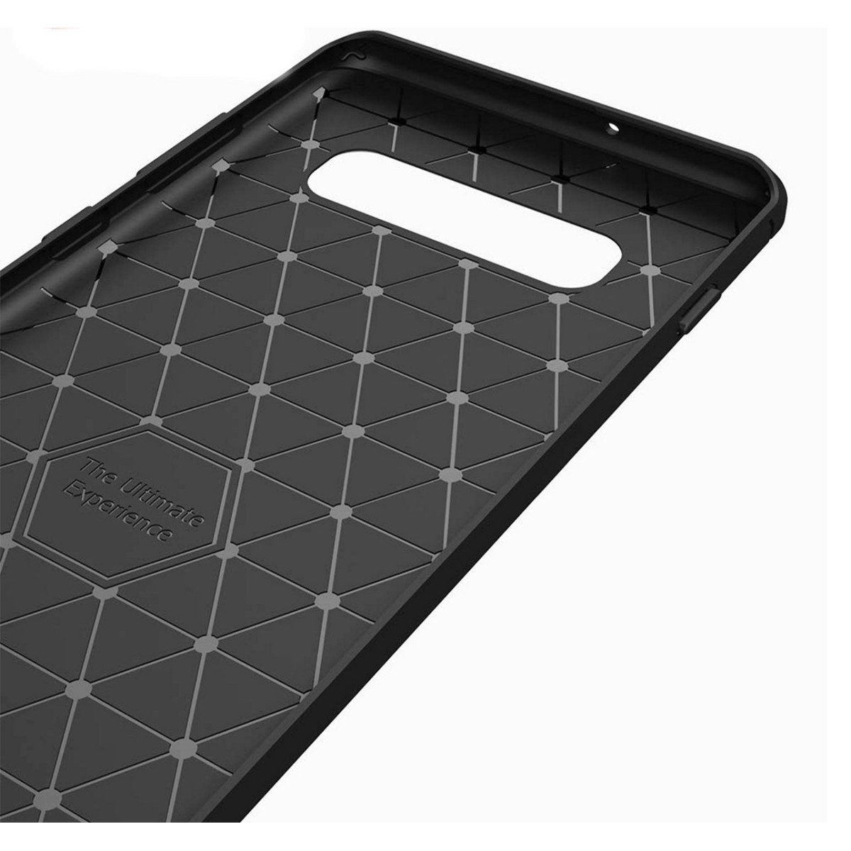 Funda Gel Tpu Tipo Carbon Negra para Samsung Galaxy S10 Plus