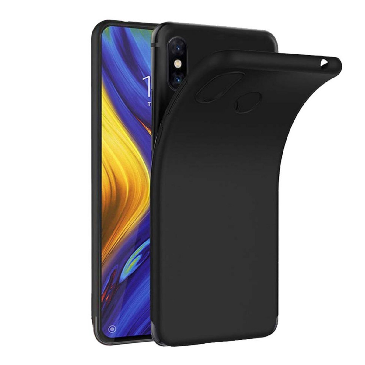 Funda Gel Tpu Tipo Mate Negra para Xiaomi Mi Mix 3
