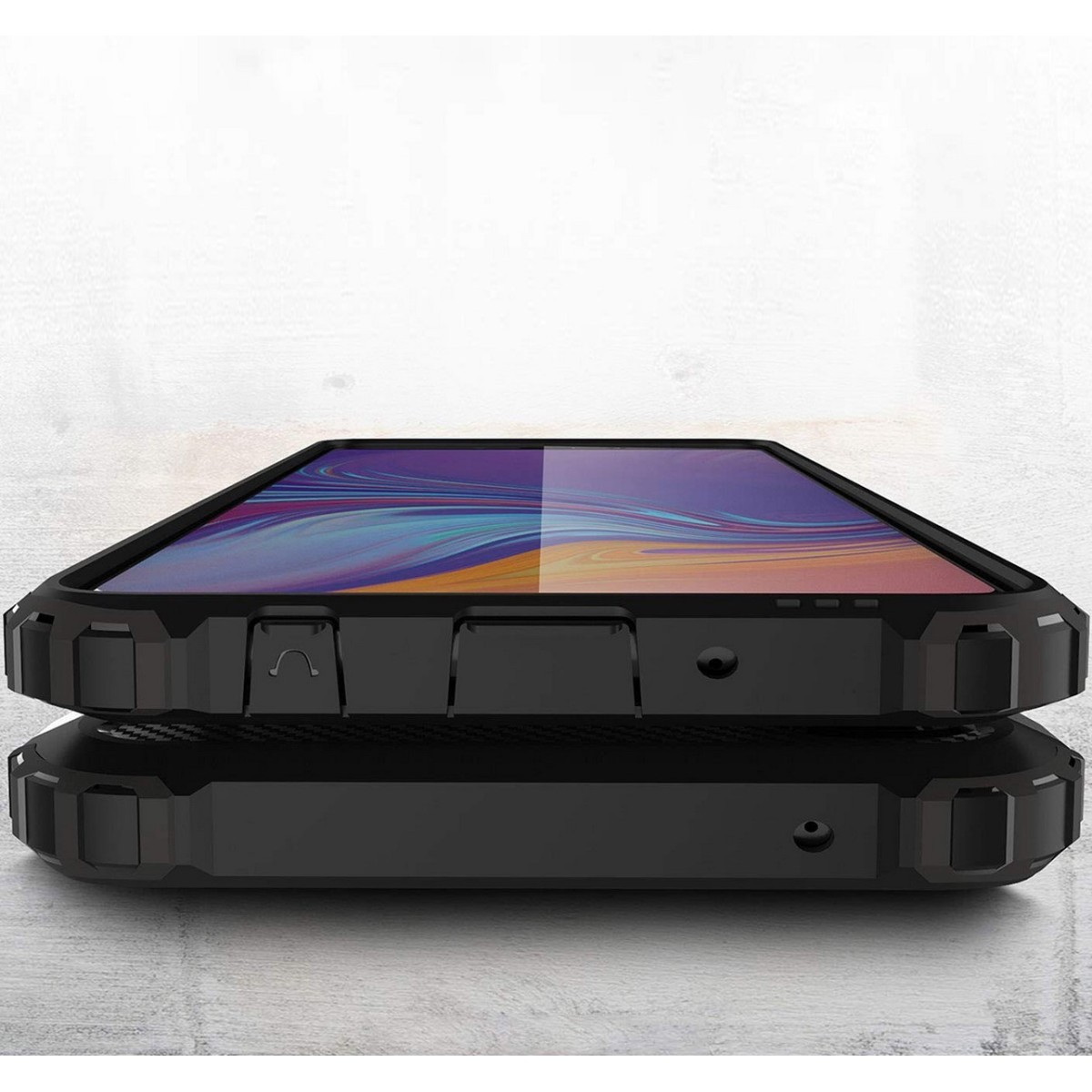 Funda Tipo Hybrid Tough Armor (Pc+Tpu) Negra para Samsung Galaxy A9 (2018)