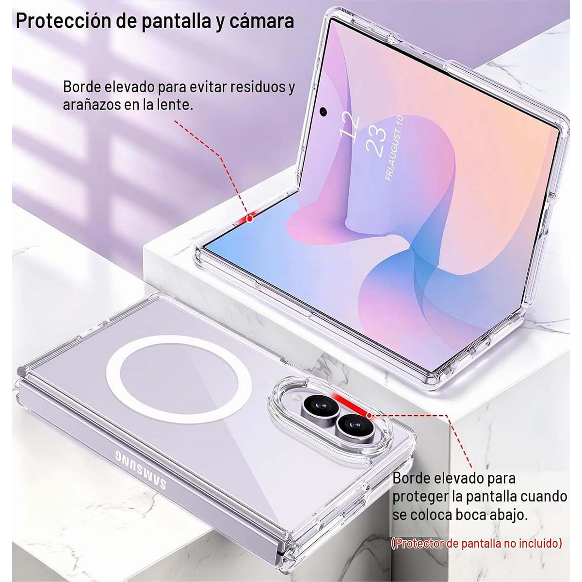 Funda transparente para Samsung Galaxy Z Fold 8 5G compatible con MagSafe