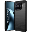 Funda Gel Tpu Tipo Carbon Negra para Xiaomi 17T Pro 5G