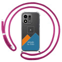 Personaliza tu Funda Colgante Transparente para Huawei Honor 600 Smart 5G con Cordon Rosa Fucsia Dibujo Personalizada