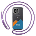 Personaliza tu Funda Colgante Transparente para Huawei Honor 600 Smart 5G con Cordon Morado Dibujo Personalizada