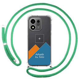Personaliza tu Funda Colgante Transparente para Huawei Honor 600 Smart 5G con Cordon Verde Agua Dibujo Personalizada