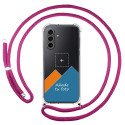 Personaliza tu Funda Colgante Transparente para Samsung Galaxy A18 4G / 5G con Cordon Rosa Fucsia Dibujo Personalizada
