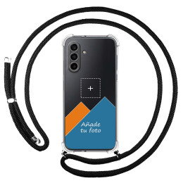 Personaliza tu Funda Colgante Transparente para Samsung Galaxy A18 4G / 5G con Cordon Negro Dibujo Personalizada