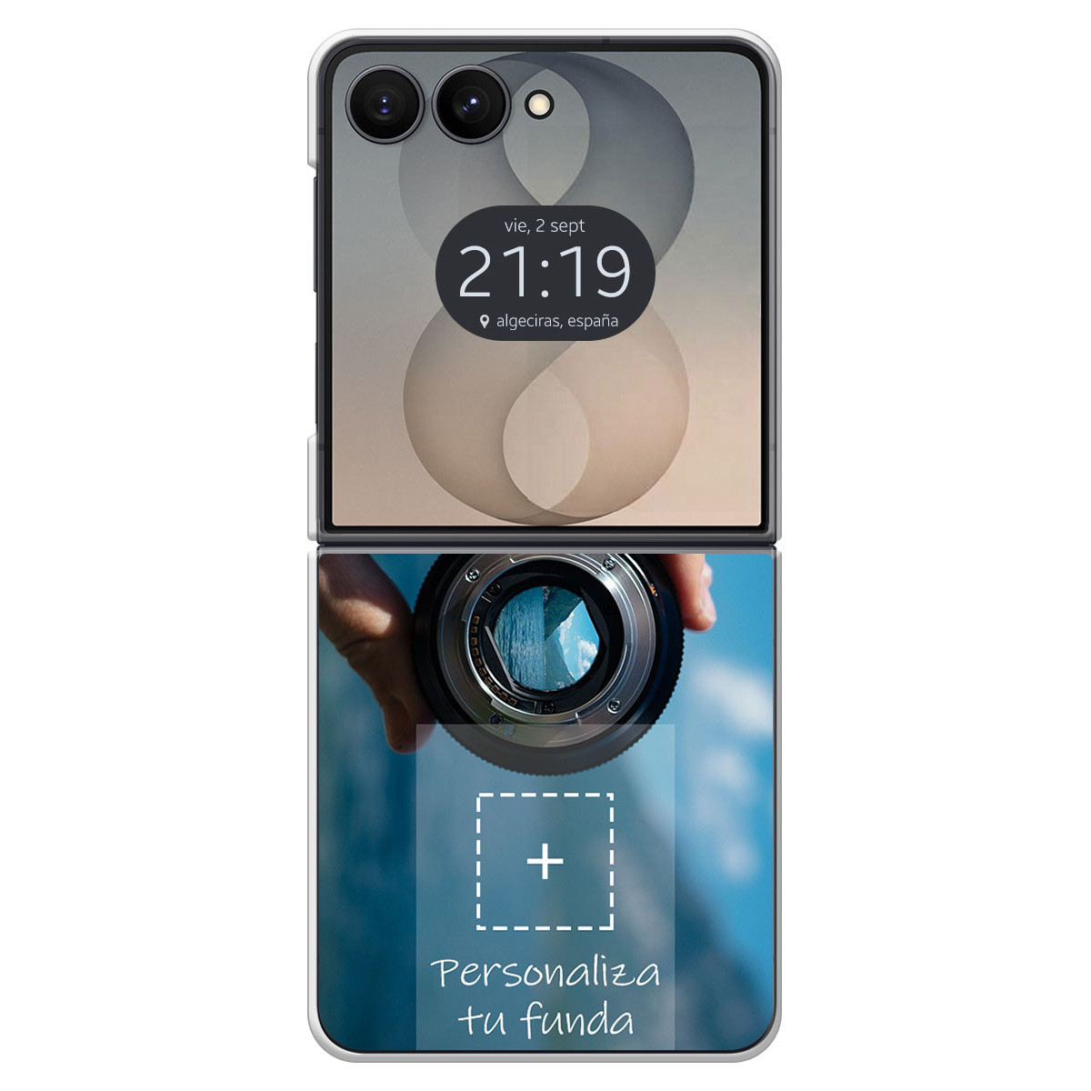 Personaliza tu Funda Silicona AntiGolpes Transparente con tu Fotografía para Samsung Galaxy Z Flip 8 5G Dibujo Personalizada