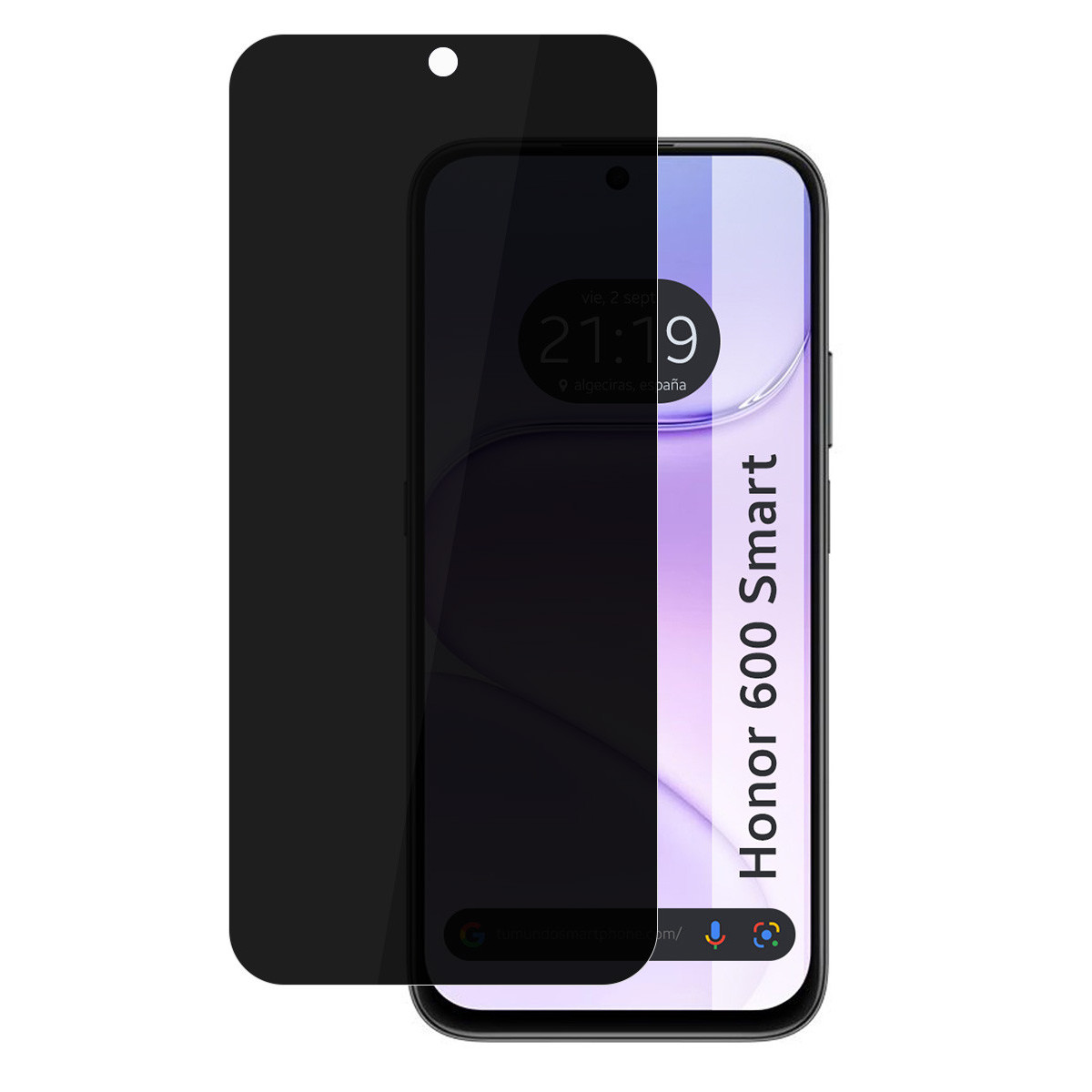 Protector Cristal Templado Completo 5D Antiespías para Huawei Honor 600 Smart 5G Vidrio