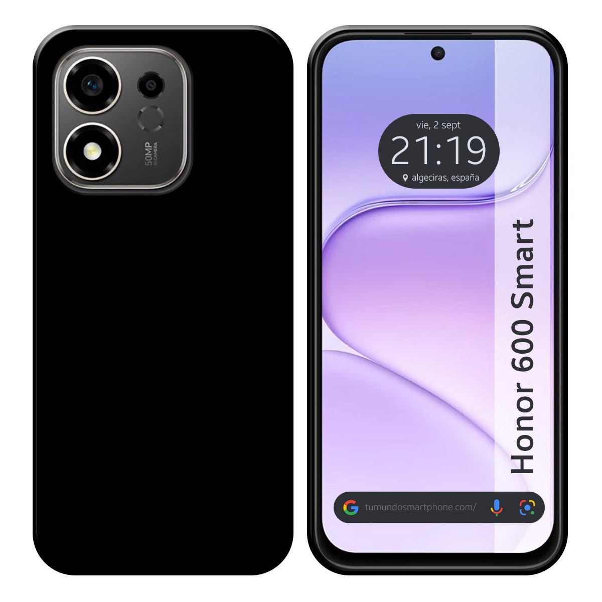 Funda Silicona Gel TPU Negra para Huawei Honor 600 Smart 5G