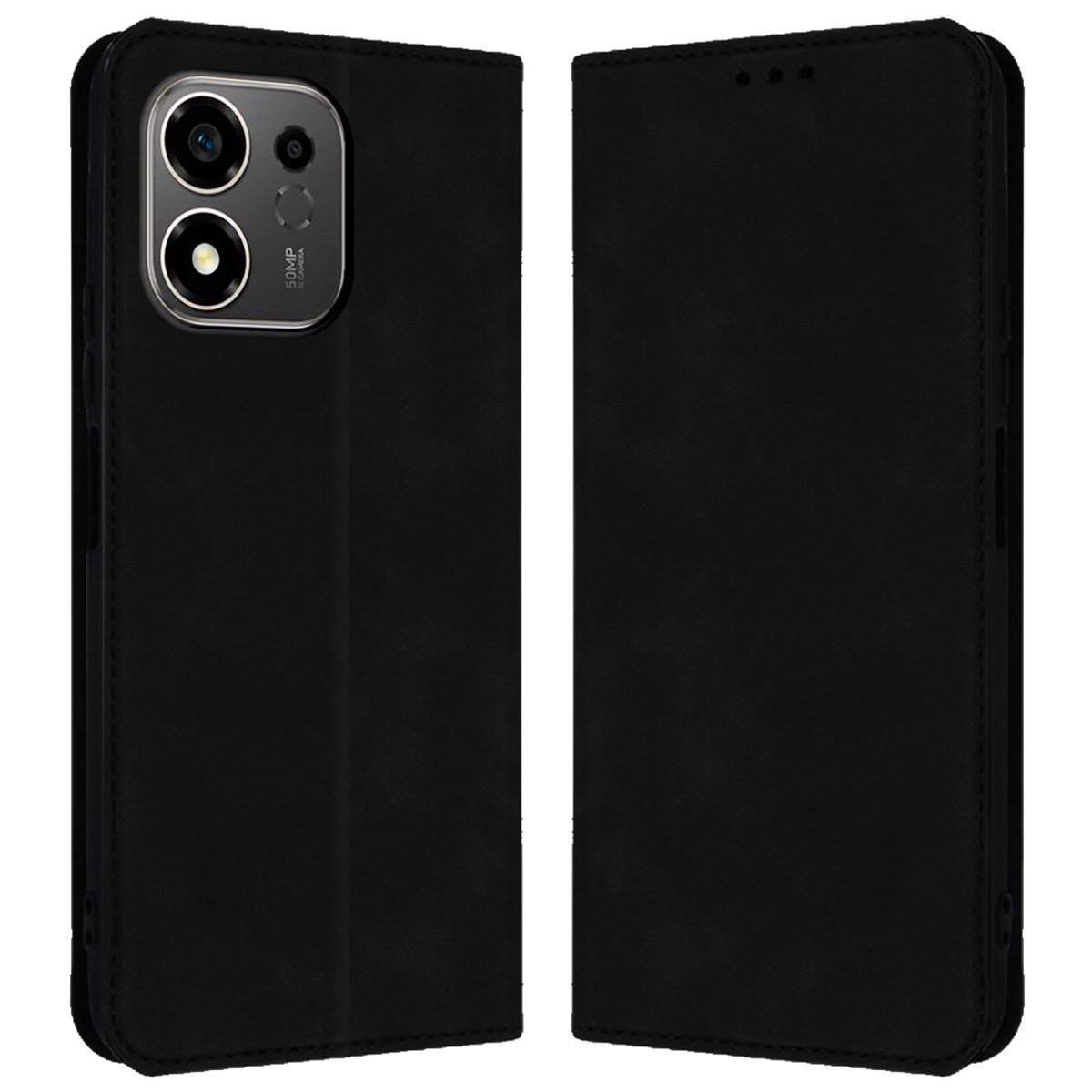 Funda Libro de Polipiel con tarjetero para Huawei Honor 600 Smart 5G color Negra
