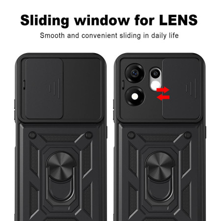 Funda Tough Armor con Anillo Giratorio Negra para Huawei Honor 600 Smart 5G